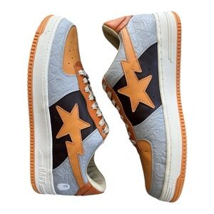 A Bathing Ape BAPE STA low M1 sneaker color Orange Grey Brown Graduation Vibe 13